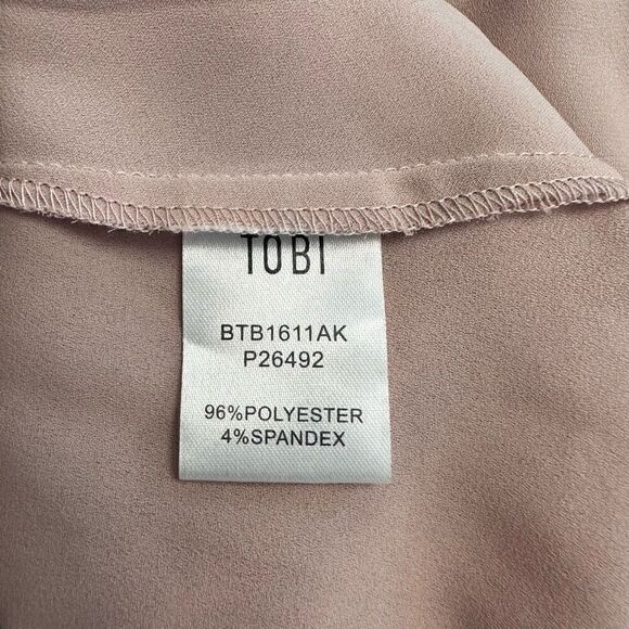 Tobi Keyhole Front Split Back Long Sleeve Cropped Blouse Top Pink Large - Picture 4 of 4